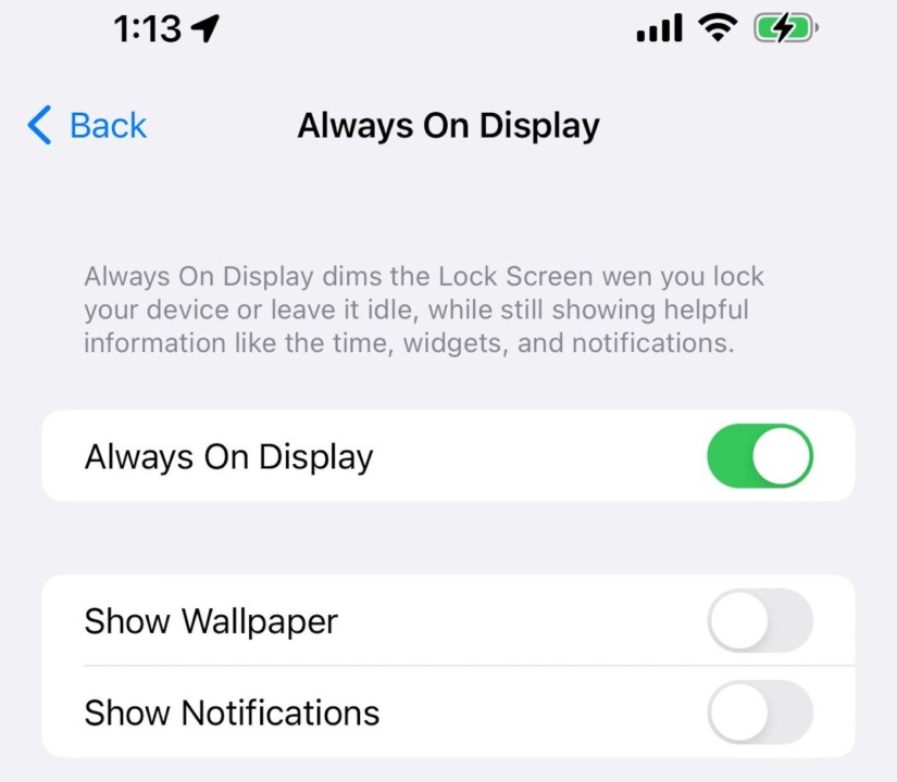 iOS 16.2 Beta 3 Options Ecran Toujours Allume