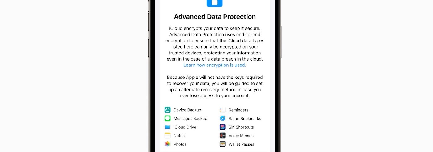 iCloud Chiffrement Bout en Bout Advanced Data Protection