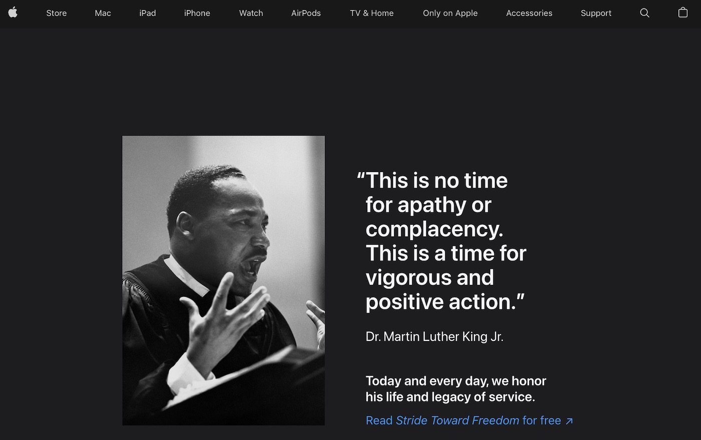 Hommage Apple Martin Luther King Day 2023
