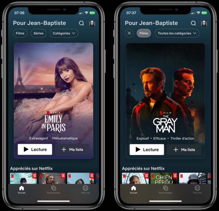 Netflix Nouvelle Interface Application iPhone