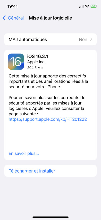 iOS 16.3.1 Disponible