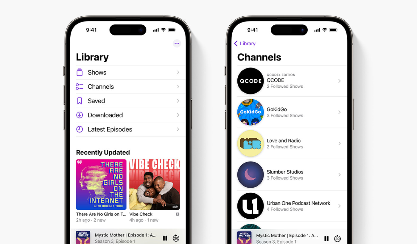 iOS 16.4 Podcasts Section Chaines