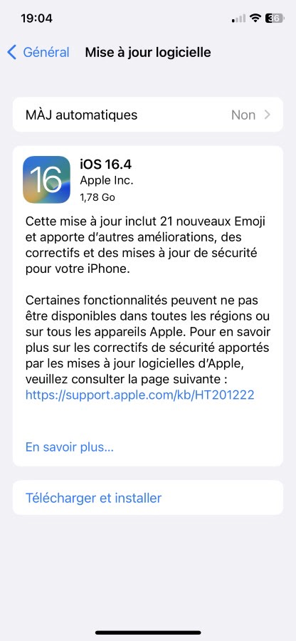 iOS 16.4 Disponible