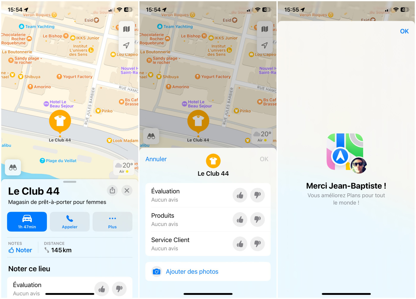 Apple Plans Noter Lieux France