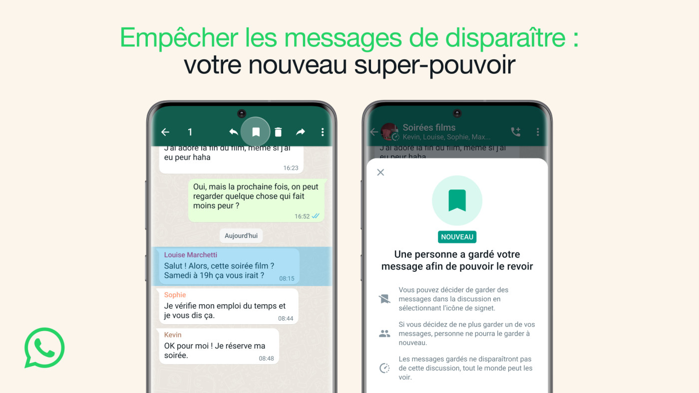 WhatsApp Enregistrer Message Ephemere