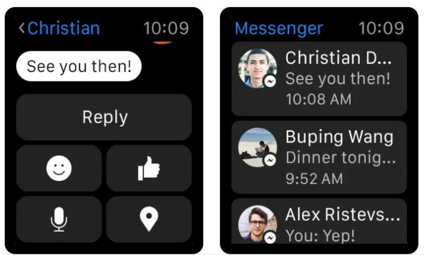Facebook Messenger Application Apple Watch