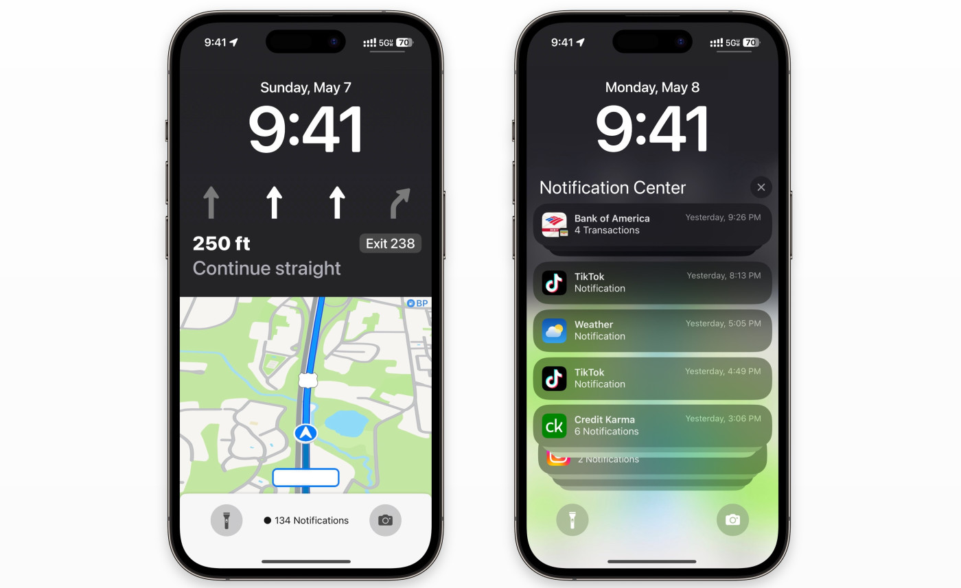 Rendu iOS 17 Ecran Verrouillage Plans