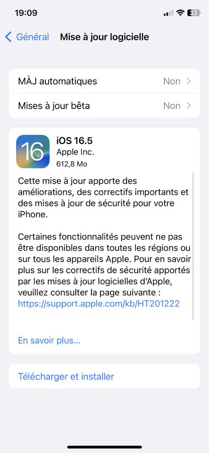 iOS 16.5 Disponible