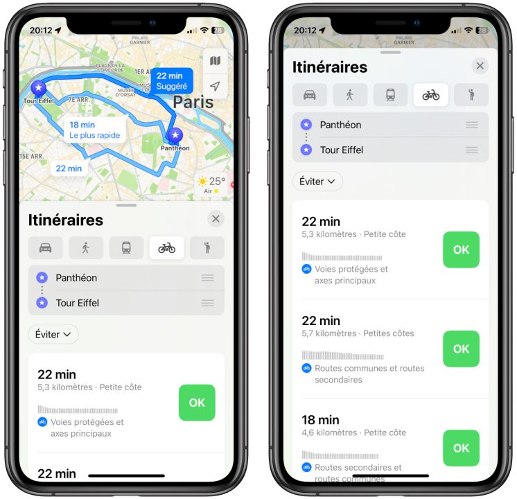 Apple Plans Itineraires Velo France