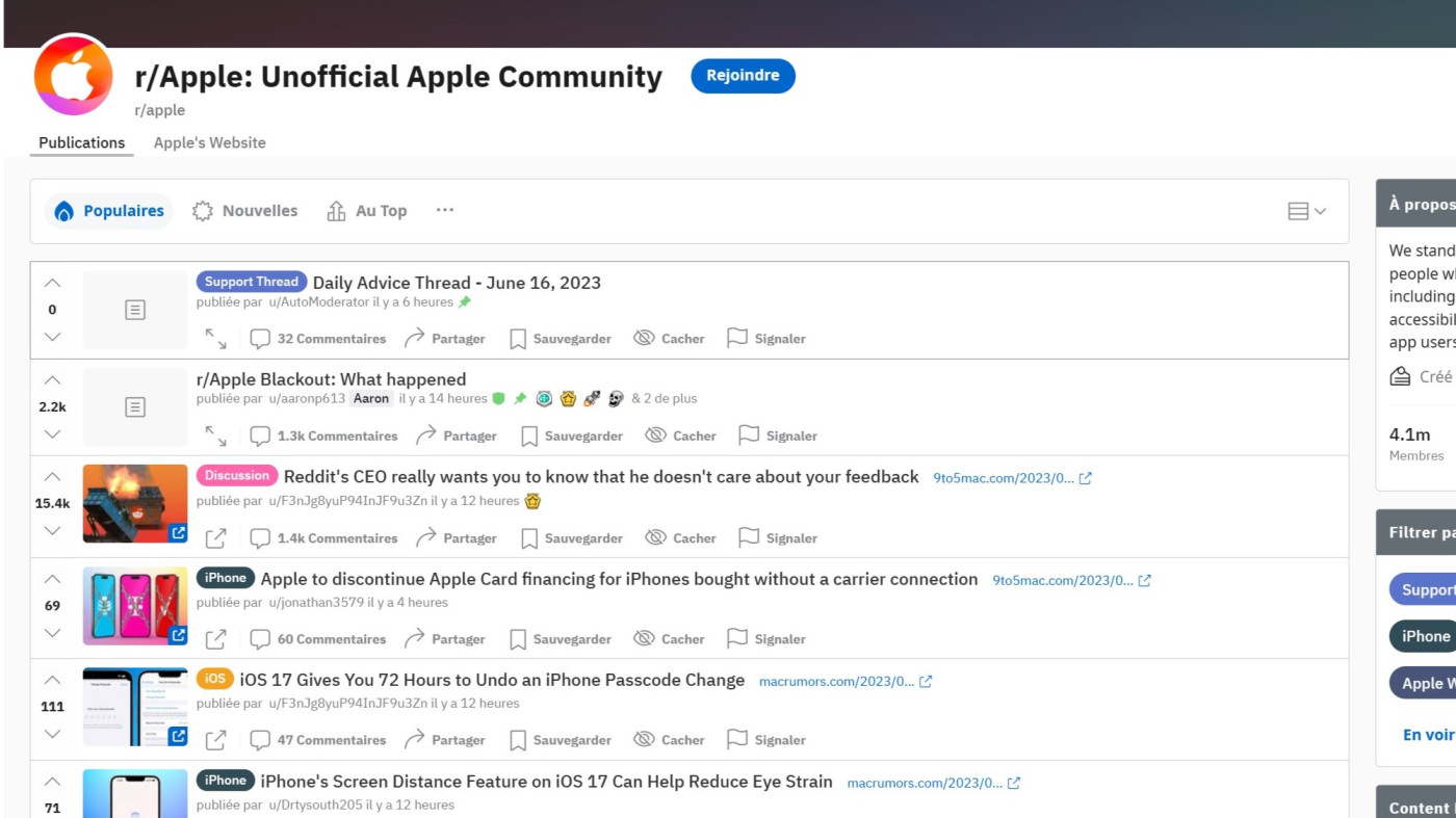 Reddit Communaute Apple