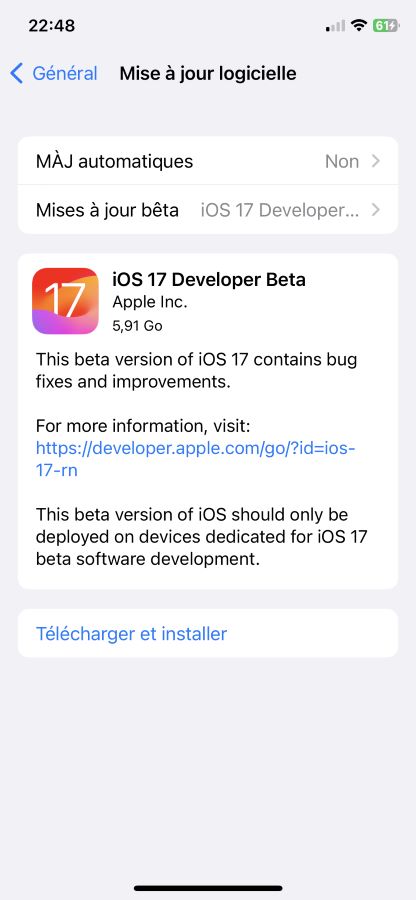 iOS 17 Beta 1 Disponible