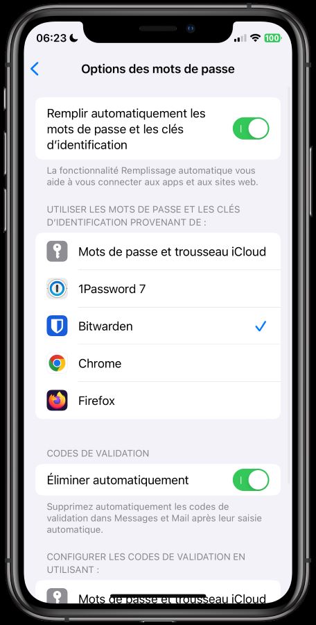 iOS 17 Beta 1 Supprimer Automatiquement Codes Verification