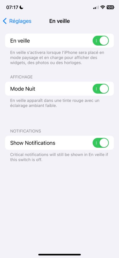 iOS 17 Beta En Veille Desactiver Notifications