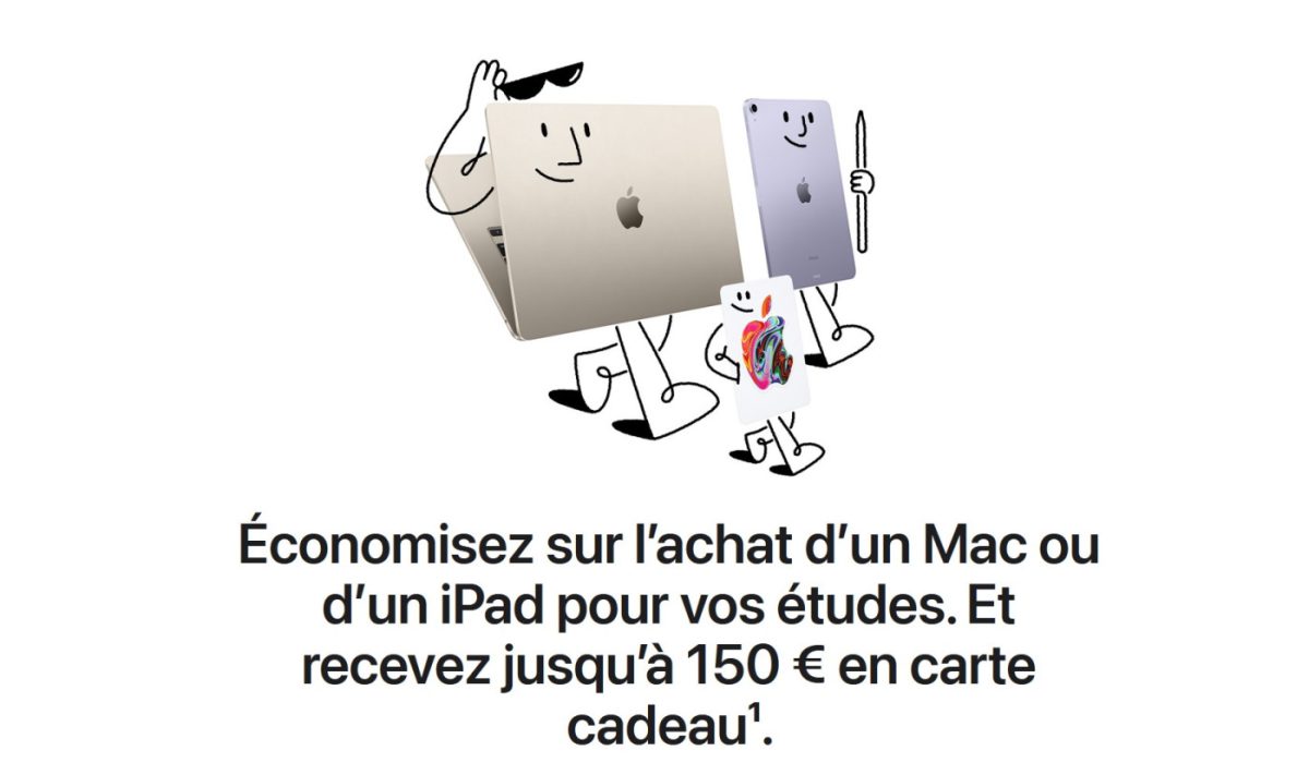 Back to School 2023 : Apple propose jusqu'à 150€ en carte cadeau en Europe  