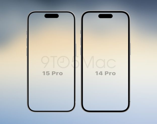 Rendu iPhone 15 Pro vs 14 Pro Bordures