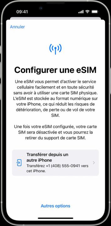 Transfert eSIM Entre iPhone