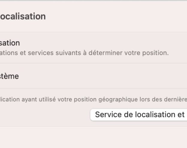 macOS 13.5 Services de Localisation Bug