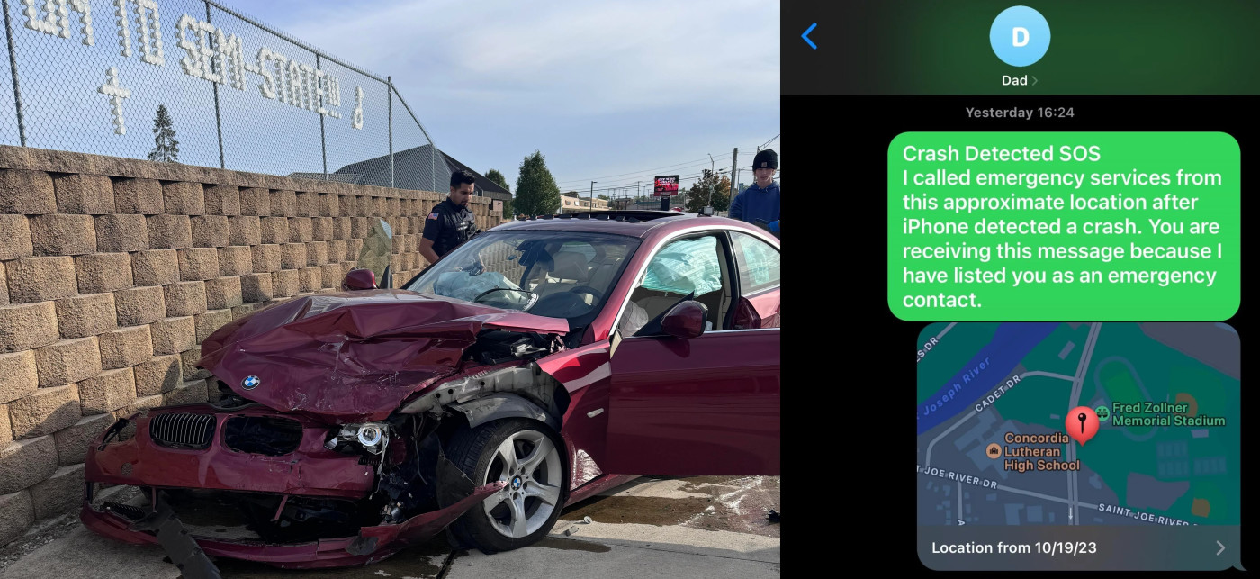 Detection Accident Voiture iPhone Message