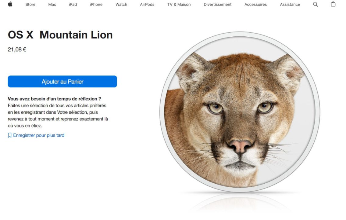 Achat OS X Mountain Lion Code
