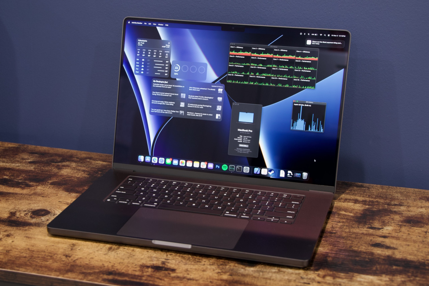 Test du MacBook Pro 16 M3 MAX Noir sidéral : Le plus puissant ? 