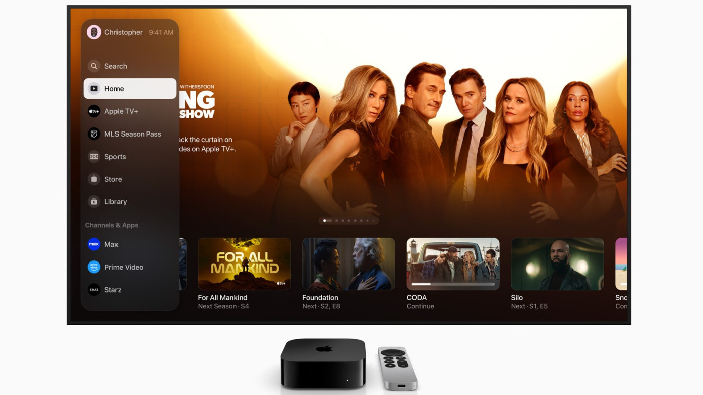 Application Apple TV Barre Laterale Navigation tvOS 17.2