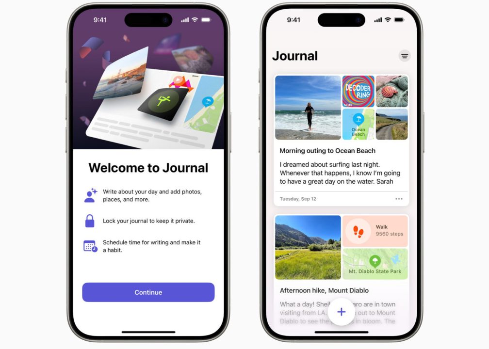 Application Journal iPhone iOS 17.2