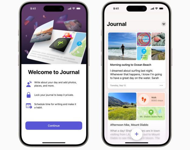Application Journal iPhone iOS 17.2
