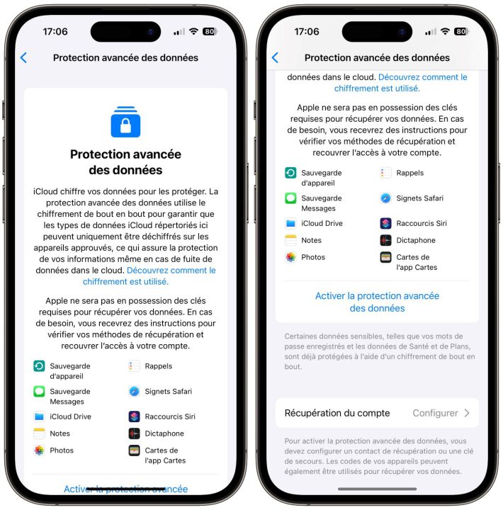 iCloud Protection Avancee Des Donnees