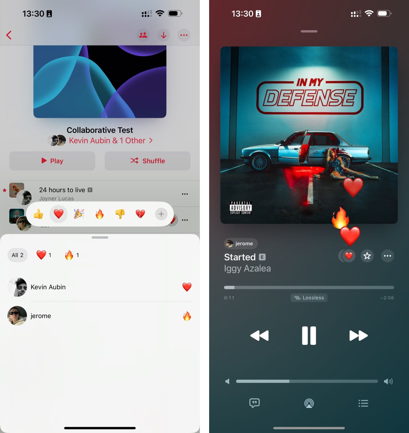 iOS 17.3 Beta Playlists Collaboratives Apple Music Reaction Emoji