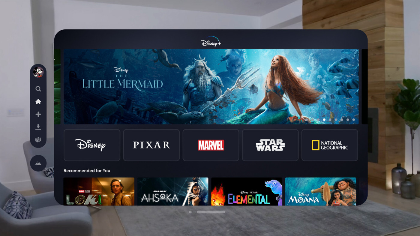 Disney Plus Application Vision Pro