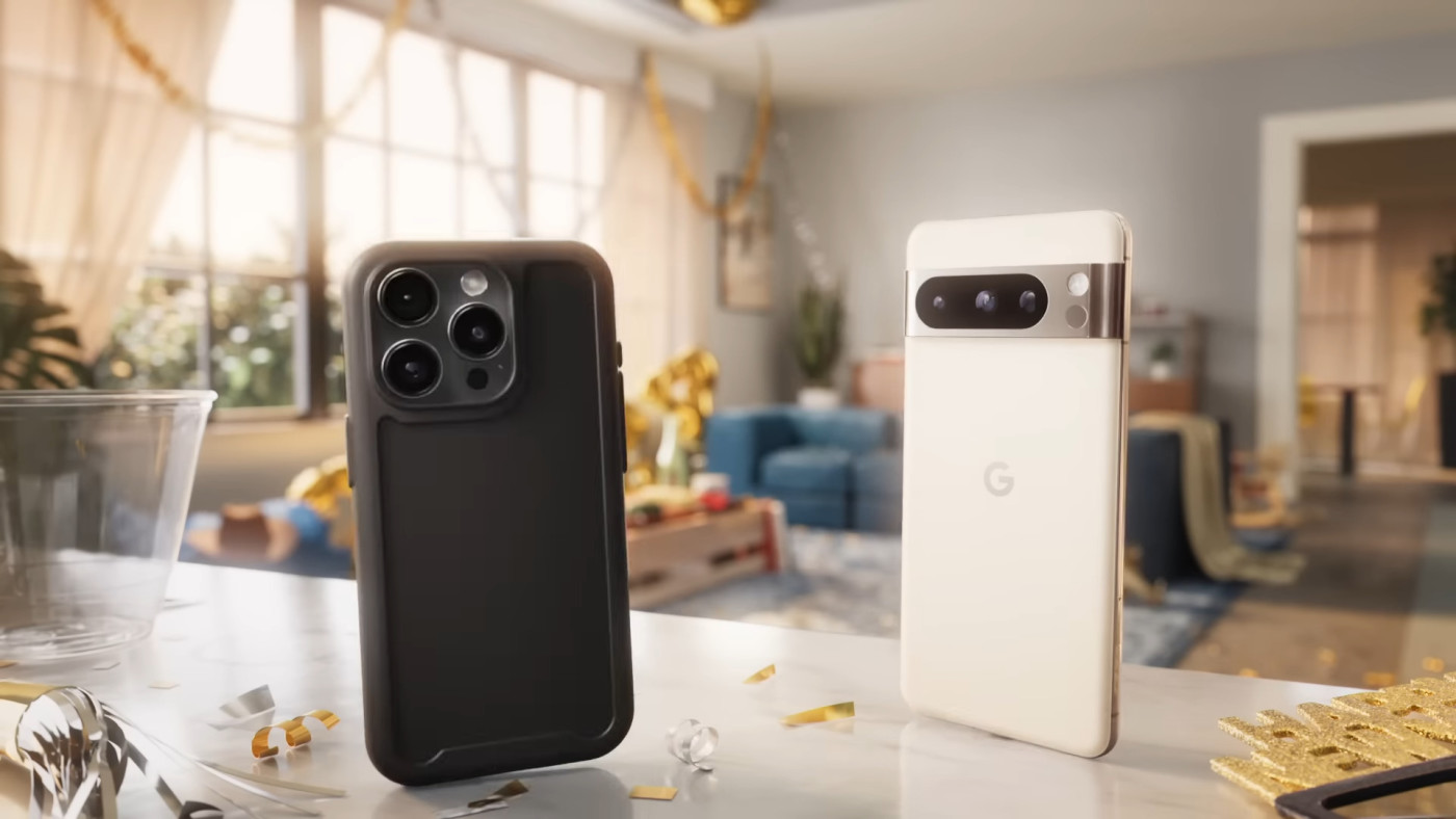 Pub Google iPhone 15 Pro vs Pixel 8 Pro
