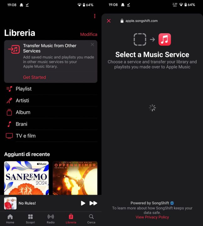 Apple Music Import Playlists SongShift 2