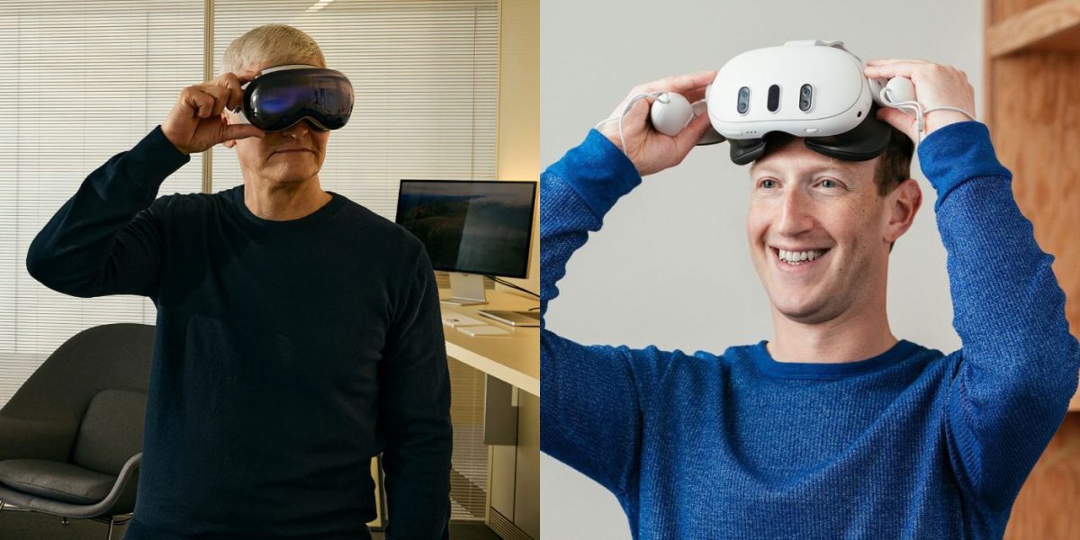 Tim Cook Vision Pro vs Mark Zuckerberg Meta Quest 3