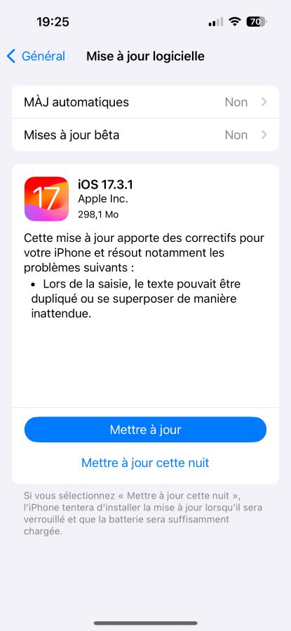 iOS 17.3.1 Disponible
