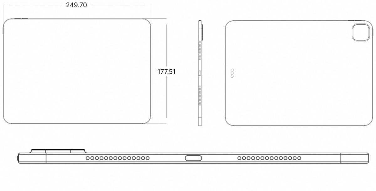 iPad Pro 2024 Schema Dimensions 11 Pouces