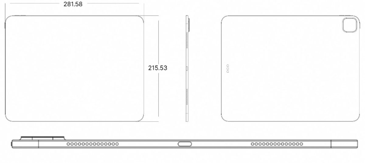 iPad Pro 2024 Schema Dimensions 13 Pouces