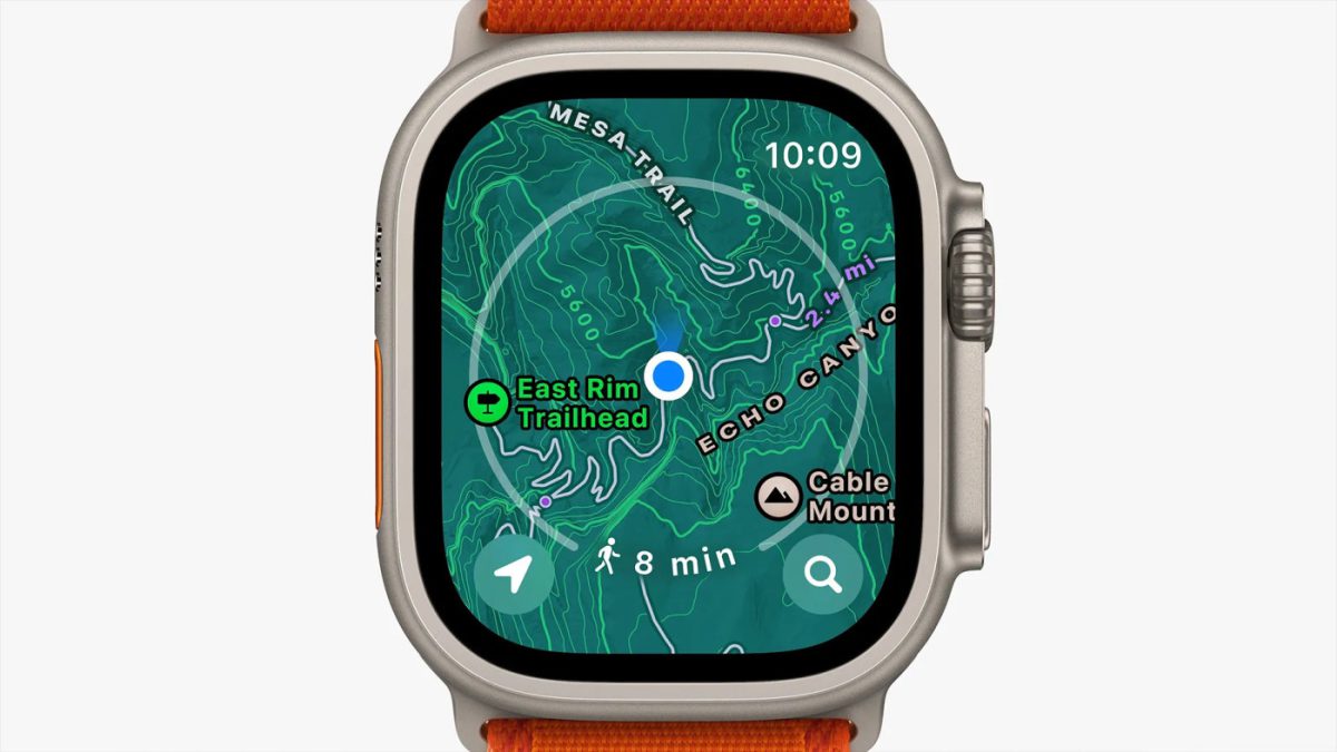 Apple Watch watchOS 10 Carte Topographique