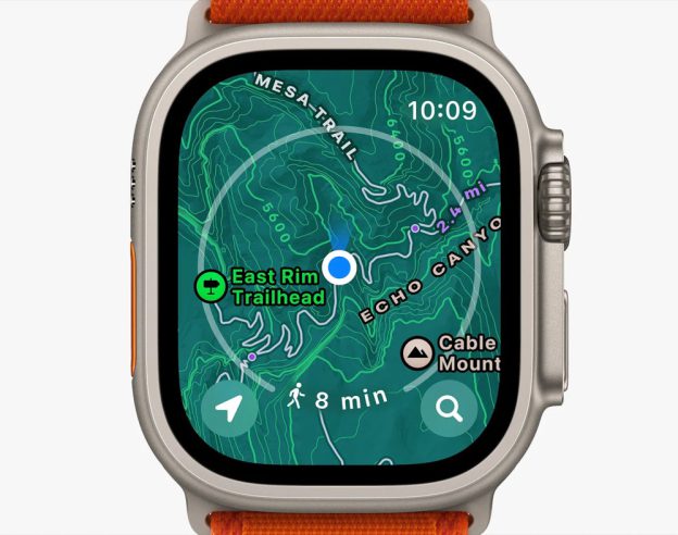 Apple Watch watchOS 10 Carte Topographique