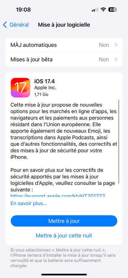 iOS 17.4 Disponible