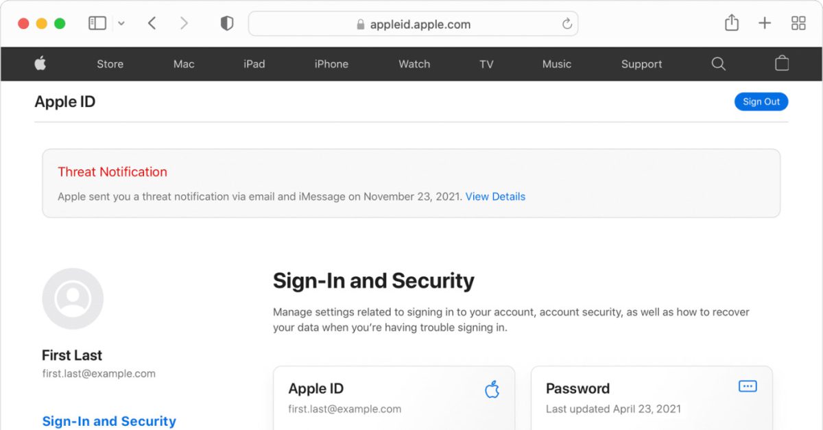 Compte Apple ID Notification Menace