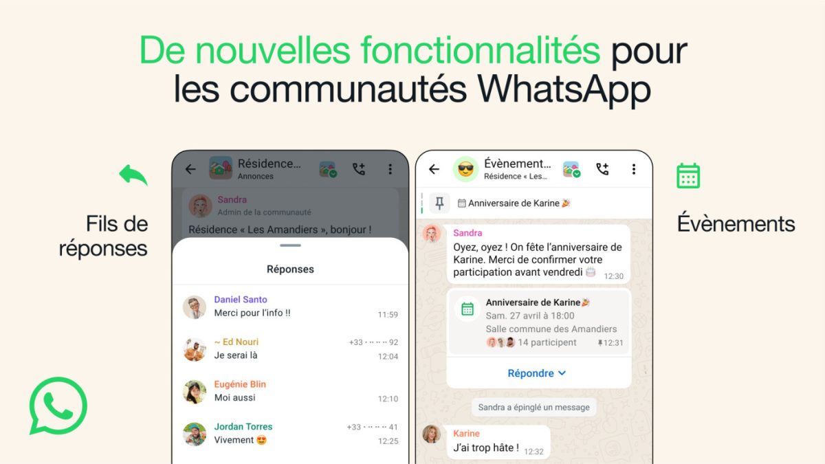 WhatsApp Communautes Organiser Evenements