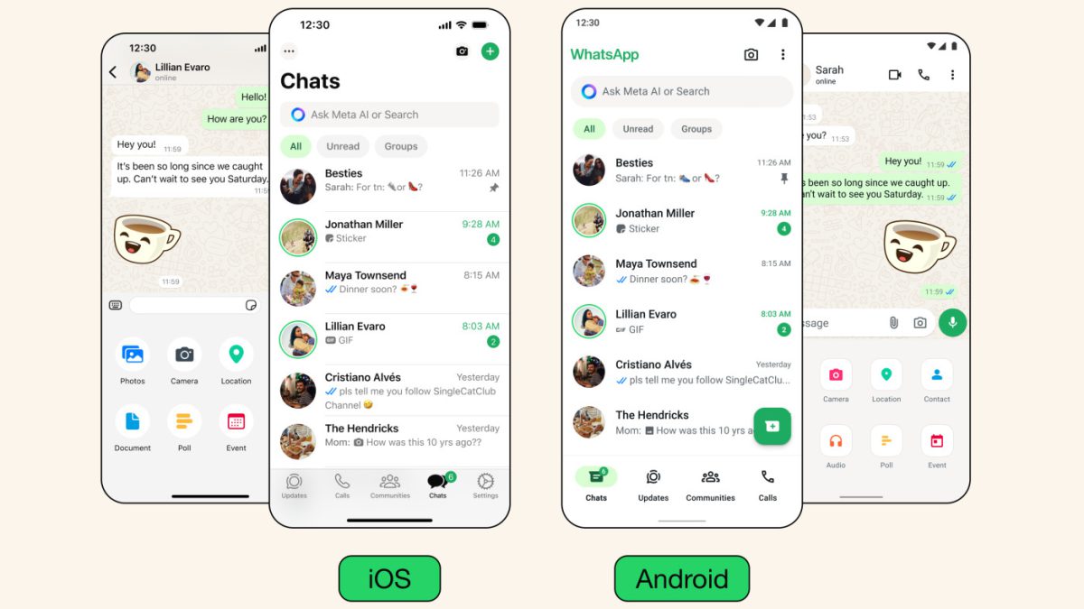WhatsApp Nouvelle Interface Application iPhone Android