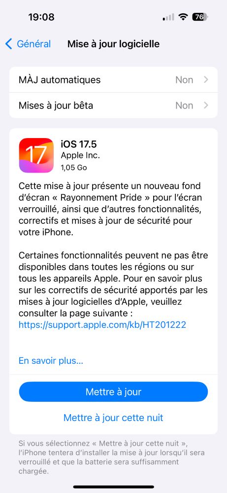 iOS 17.5 Disponible