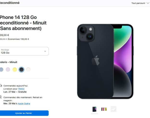 Image Apple met en vente les iPhone 14 reconditionnés en France sur le refurb