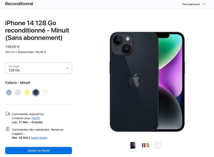 Apple met en vente les iPhone 14 reconditionnés en France sur le refurb ...