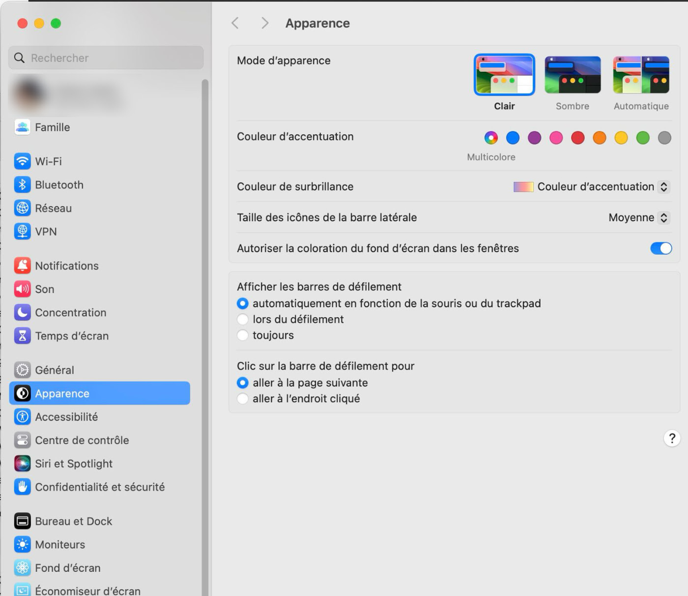 macOS Ventura Reglages Systeme