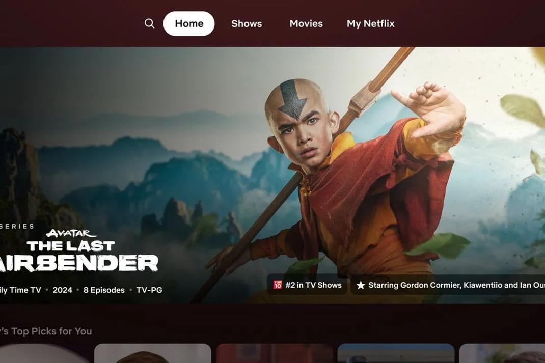 Netflix nouveau menu app TV
