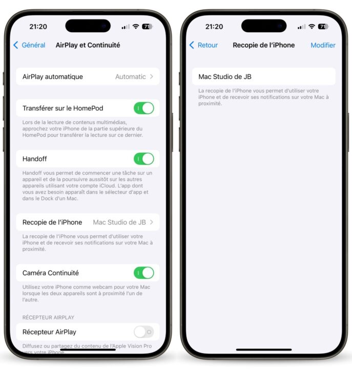 iOS 18 Beta 2 Recopie Ecran iPhone Reglages