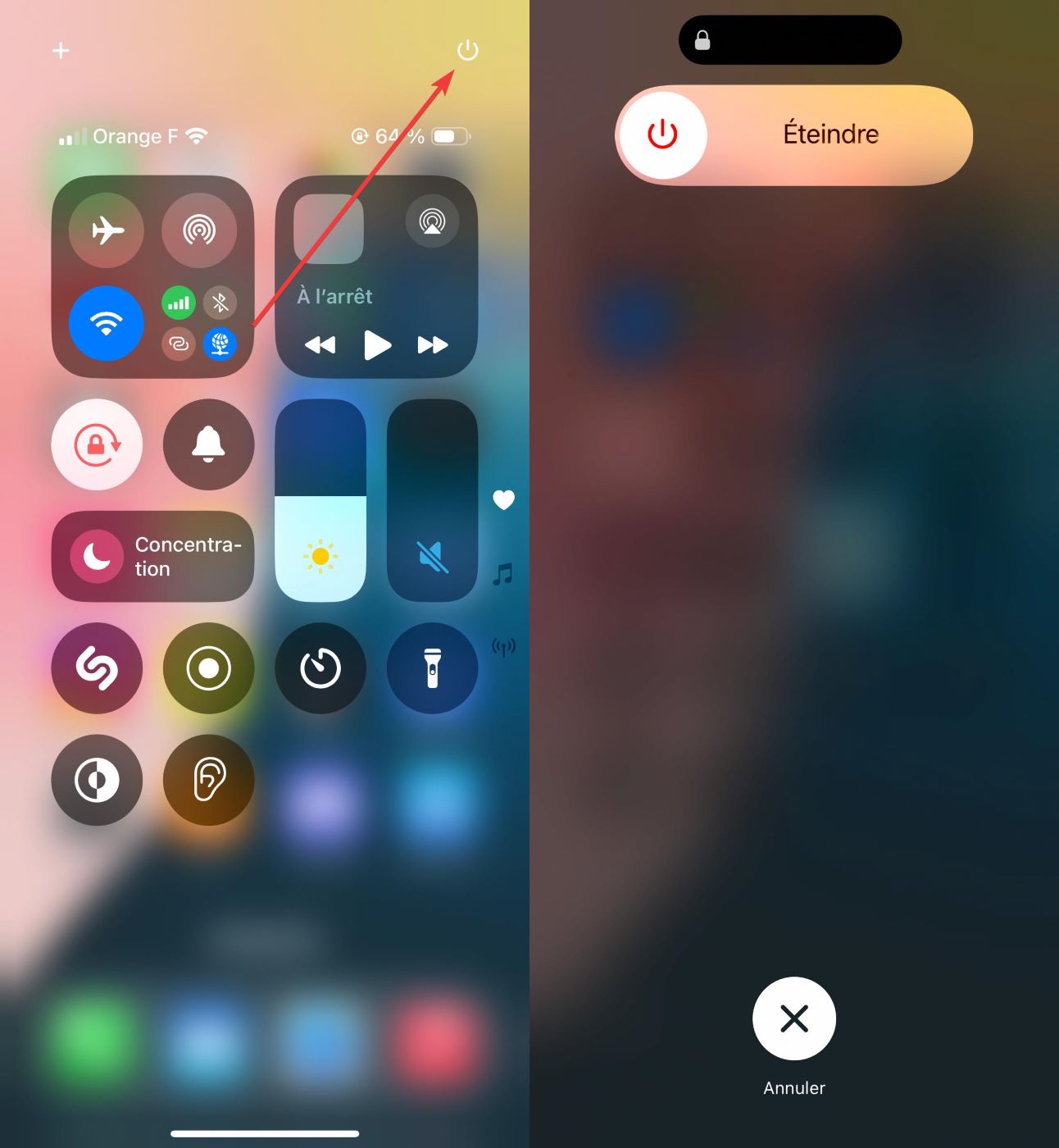 iOS 18 vous pouvez éteindre votre iPhone depuis le centre de contrôle iPhoneAddict.fr