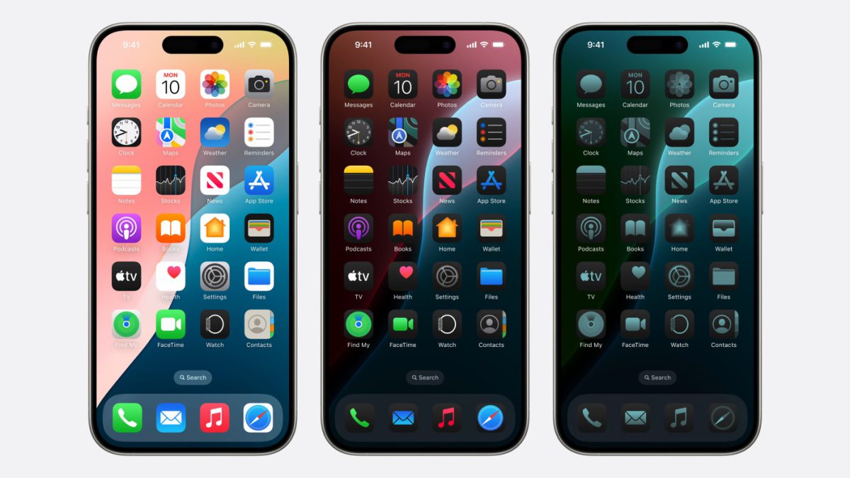 iOS 18 Ecran Accueil Mode Sombre Icones Applications